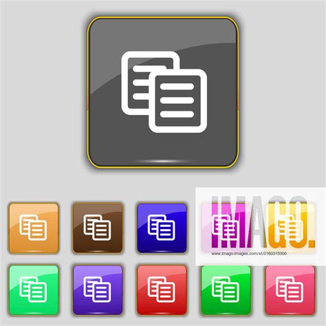 Copy Icon Sign Set With Eleven Colored Buttons For Your Site