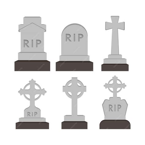 Premium Vector Collection Vector Gravestones Illustration Of Grave