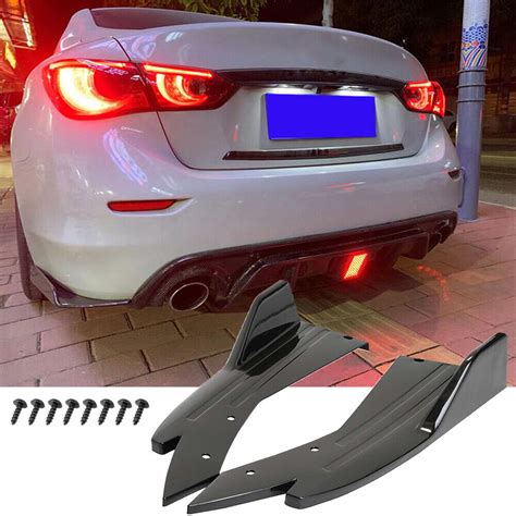 Gloss Black Rear Bumper Spoiler Splitter Lip Diffuser Fits Infiniti G37