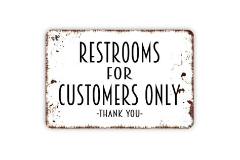 Restrooms for Customers Only Sign Business Bathroom Metal Wall Art ...