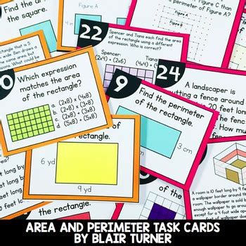 Area And Perimeter Task Cards By Blair Turner Tpt