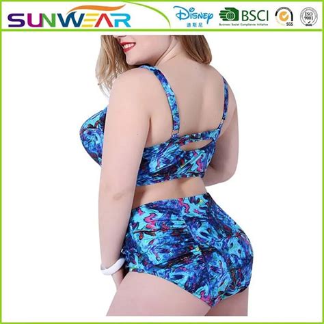 Sexy Size Xxxl High Waist Women Bikini 2018 Season 2 Pieces Fatty