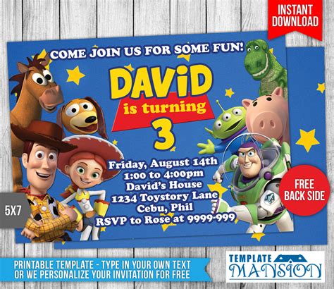 Toy Story Birthday Invitation 1 By Templatemansion On Deviantart