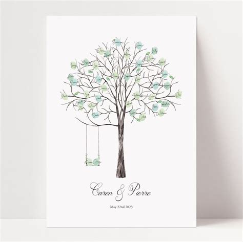 Arbre D Empreintes Digitales De Mariage Livre D Or Etsy France En