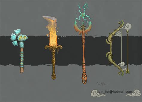 Hand Painted Elemental Weapons Concept by dinfet on DeviantArt