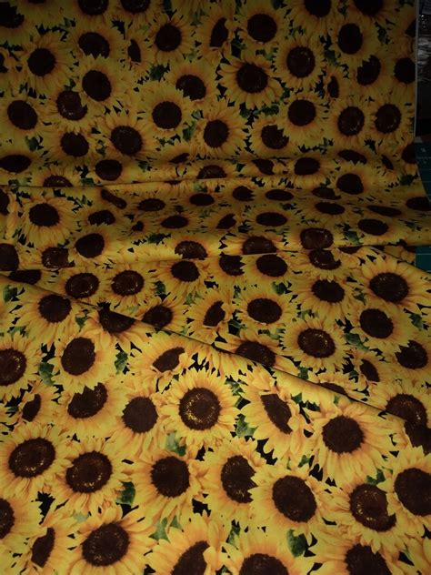 Sunflower Fabric Cotton Fabric By The Yard Quilting Etsy