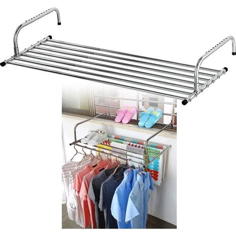 Tendoir Linge Extensible S Choir Linge Balcon En Acier Inoxydable