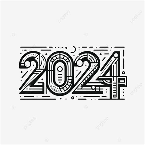 2024 Lettering Illustration 2024 Text Effect New Year PNG