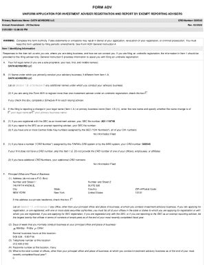 Fillable Online Form ADV Part 2 SECFORM ADV Paper Version SECFORM