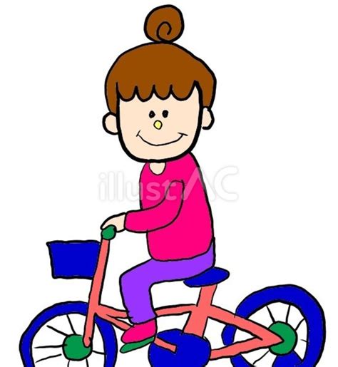 自転車に乗る女性のイラストイラスト No 24232182／無料イラストフリー素材なら「イラストac」