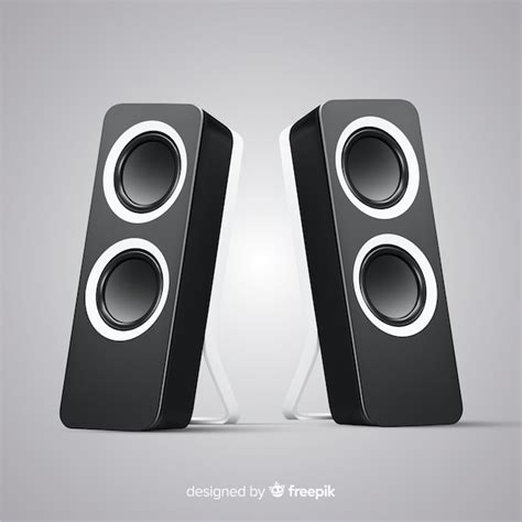 Free Vector Realistic 3d Black Speaker Background