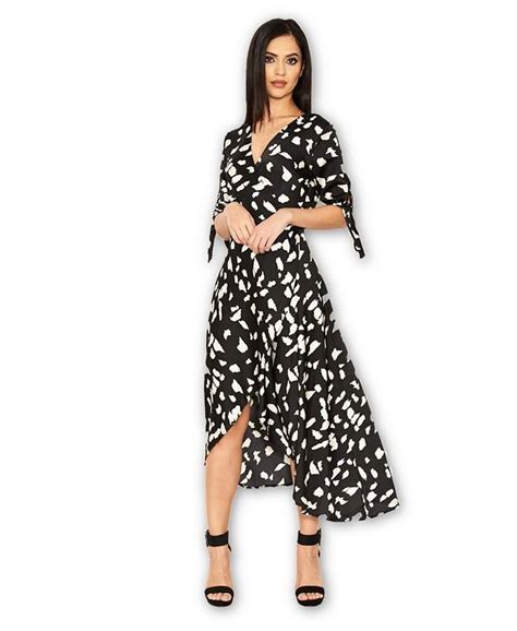 Ax Paris Wrap Around Print Midi Dress Macys