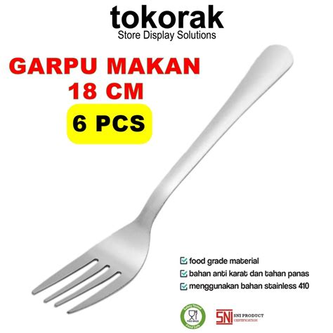 Jual KOMODO SENDOK GARPU MAKAN STAINLESS TEBAL ISI 6PCS SENDOK GARPU