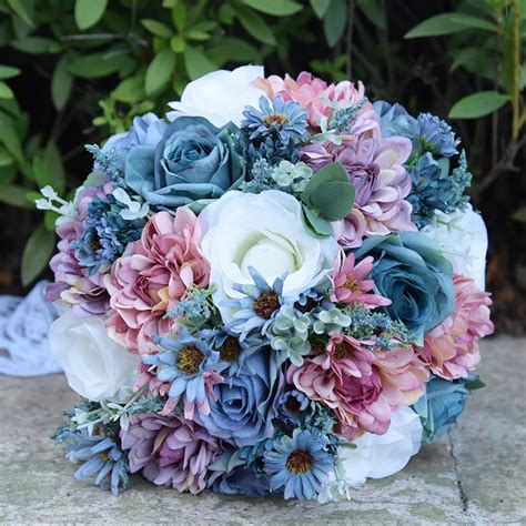 Buquê de flores falsas de lavanda para casamento arranjos de flores