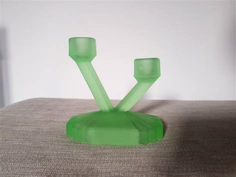 Bagley Bedford Uranium Glass Candlestick Holder Annas Art Deco