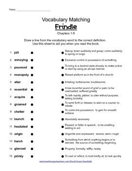 Frindle TRIAL COPY Chapters 1 5 Printables Test Activities