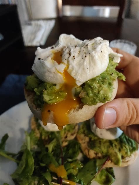 Poached Egg On An English Muffin With Smashed Avocado My Sunday Morning Standard Rbreakfast