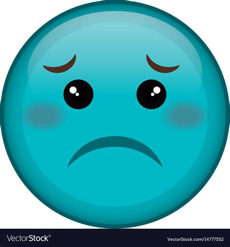 Sad Face Emoticon Kawaii Character Royalty Free Vector Image