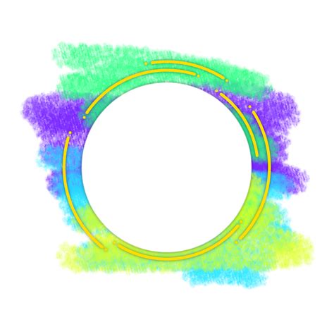 Crayon Circle Png Transparent Crayon Painting Cool Tone Circle Frame