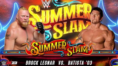 Full Match Brock Lesnar Vs Batista Summerslam Wwe K Youtube