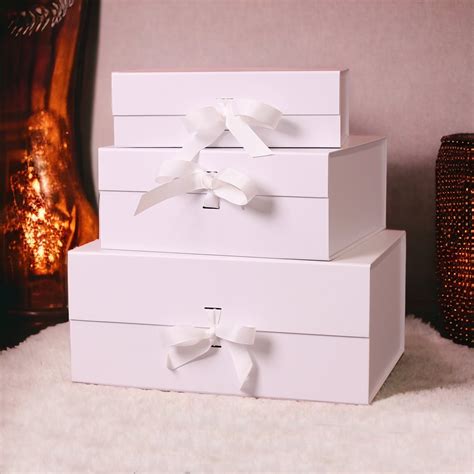 Premium White Gift Box with Ribbon - Large