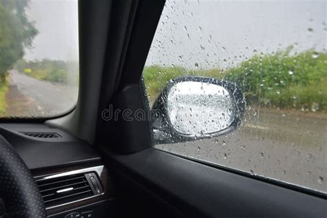 Rain Outside the Car Window Stock Photo - Image of driving, rearview: 100914452