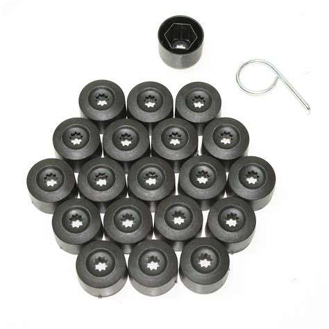 Mm Black Car Wheel Nut Bolt Covers Caps Fits Vw Volkswagen Pcs