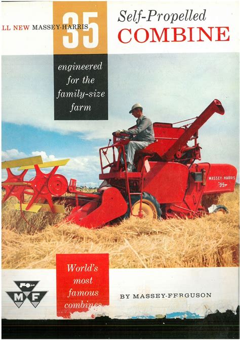 Massey Ferguson Self Propelled Combine Mf35 Brochure Mf 35 Massey Harris