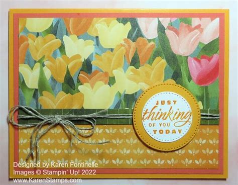 Flowering Fields Tulip Thinking Of You Card Stamping With Karen