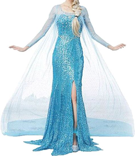 Costume De Princesse Elsa La Reine Des Neiges Pour Femme Bleu S Bleu