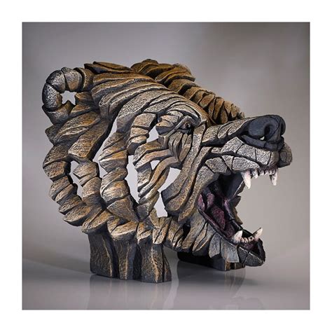 Grizzly Bear Bust Edge Sculpture