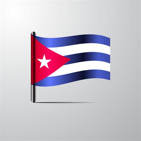 Cuba waving Shiny Flag design vector 14287965 Vector Art at Vecteezy