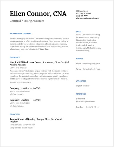 Resume Writing For CNAs: Skills, Qualifications, and Experience