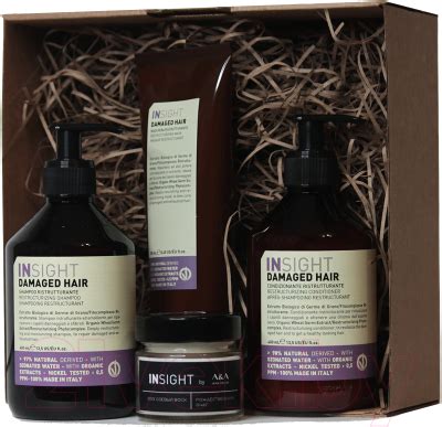 Insight Damaged Hair Шампунь+Кондиционер+Маска+Ароматич свеча (400мл ...