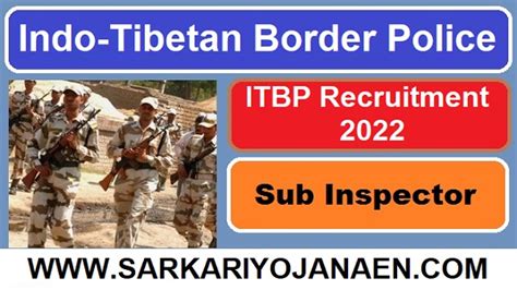 Itbp Si Recruitment 2022 Itbp Sub Inspector Si Overseer Recruitment