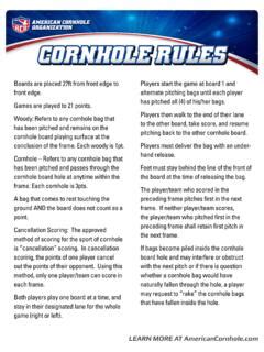 AMerIcAn cornhole orGAnIZATIon cornhole rules / american-cornhole ...