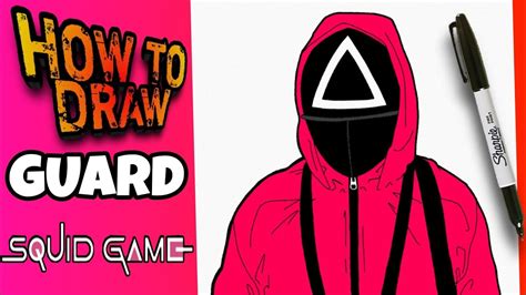 HOW TO DRAW SQUID GAME GUARD STEP BY STEP Como Dibujar Al Guardia