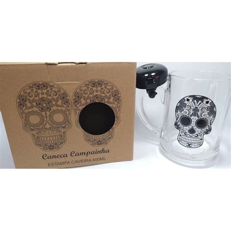 Caneca De Vidro Gigante Ml Sino Caveira Mexicana Shopee Brasil