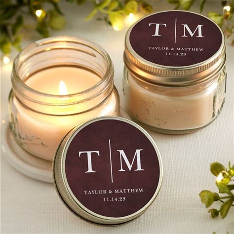 Personalized Mason Jar Candle Wedding Favors Dark And Moody