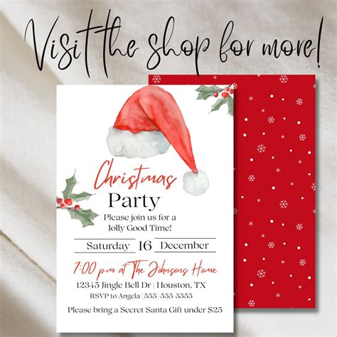 Office Christmas Party Invitation Christmas Dinner Party - Etsy