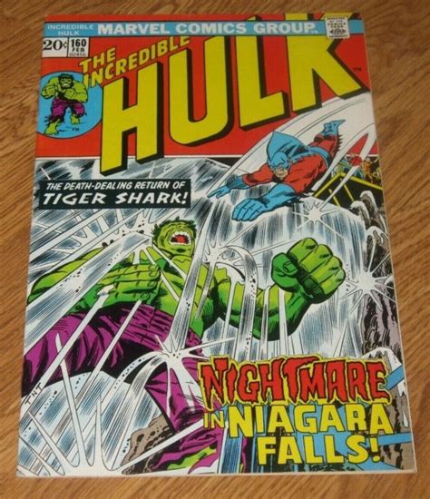 The Incredible Hulk 160 VF 1973 Marvel Comic Book Tiger Shark