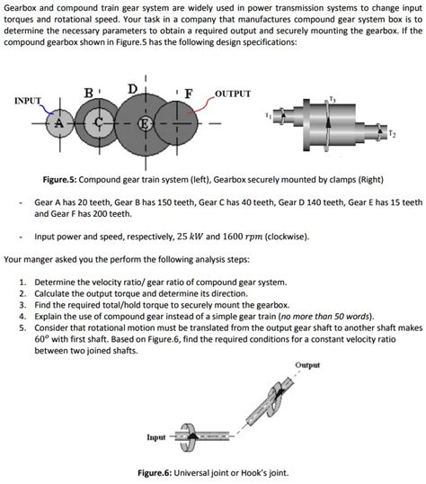 SOLVED QUESTION 5 Gearbox And Compound Train Gear System Are Widely