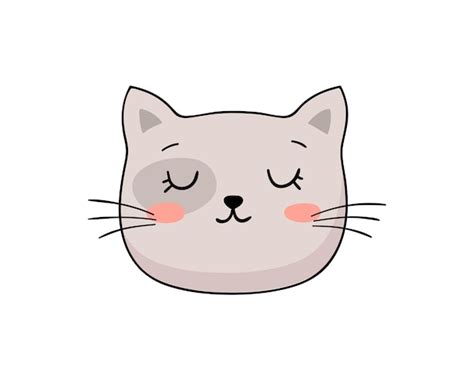 Ilustraci N De Cara De Gatito Dibujado Mano De Dibujos Animados Png