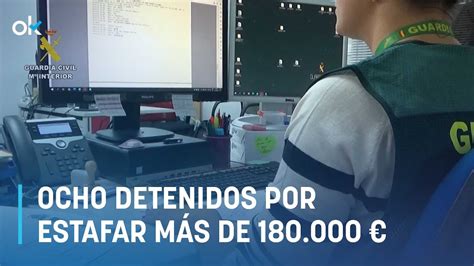 Ocho detenidos por estafar más de 180 000 euros a casi medio centenar