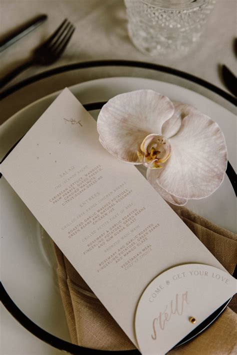 Andi Mejia Day Of Items Portfolio Wedding Menus Design Wedding