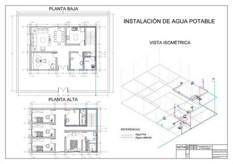 Plano Isometrico De Instalacion De Agua Potable Nota Dib Rev Nombre Fecha Ingeniería Civil