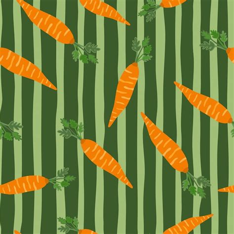 Premium Vector Hand Drawn Carrot Seamless Pattern Doodle Carrots