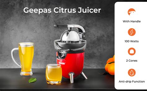 Geepas Electric Citrus Juicer Orange And Lemon Squeezer With Citrus