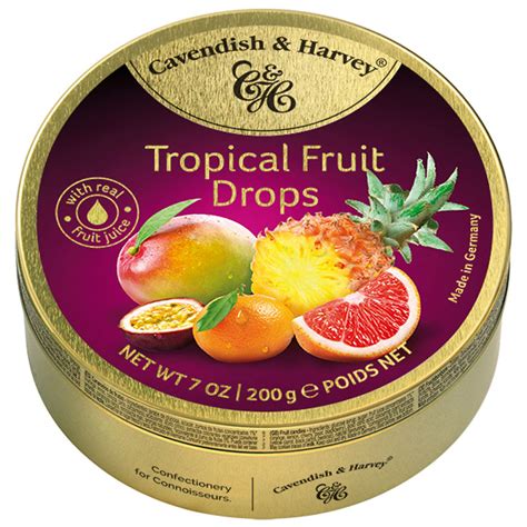 Rebuçados de Frutos Tropicais em Lata Cavendish Harvey 200g