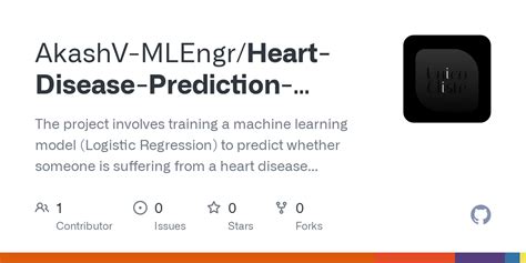 Github Akashv Mlengr Heart Disease Prediction Using Machine Learning The Project Involves